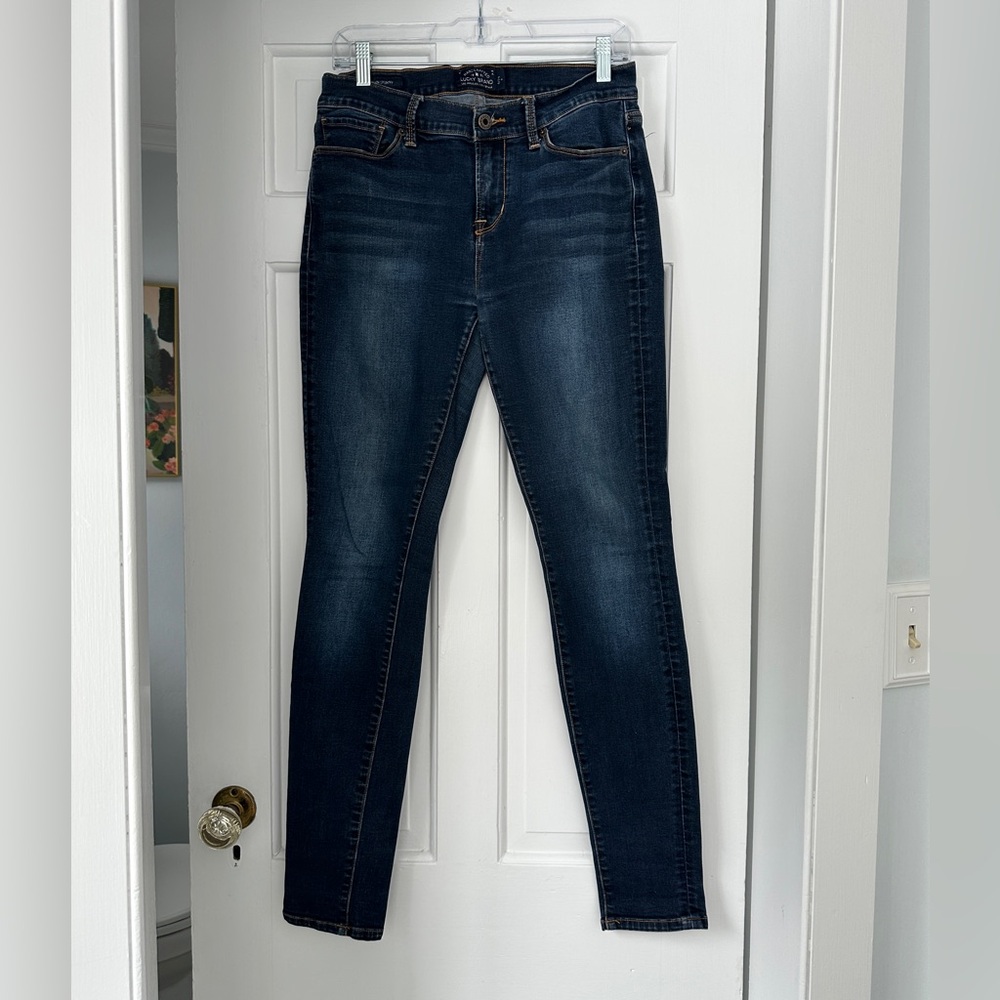 Lucky Brand Brooklyn Skinny Dark Wash Mid Rise No Rips Denim Jeans in Size 8/29